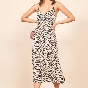 Alexandra Midi Dress, Zebra Print reformation